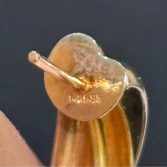 14k Tri-colored twist hoop-like earrings - Picture 7 of 7